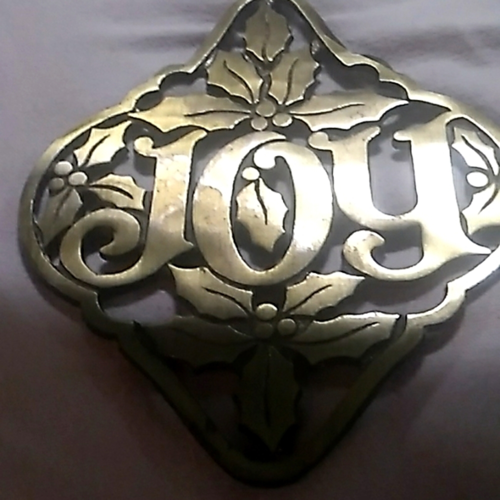 Vintage brass holiday trivet